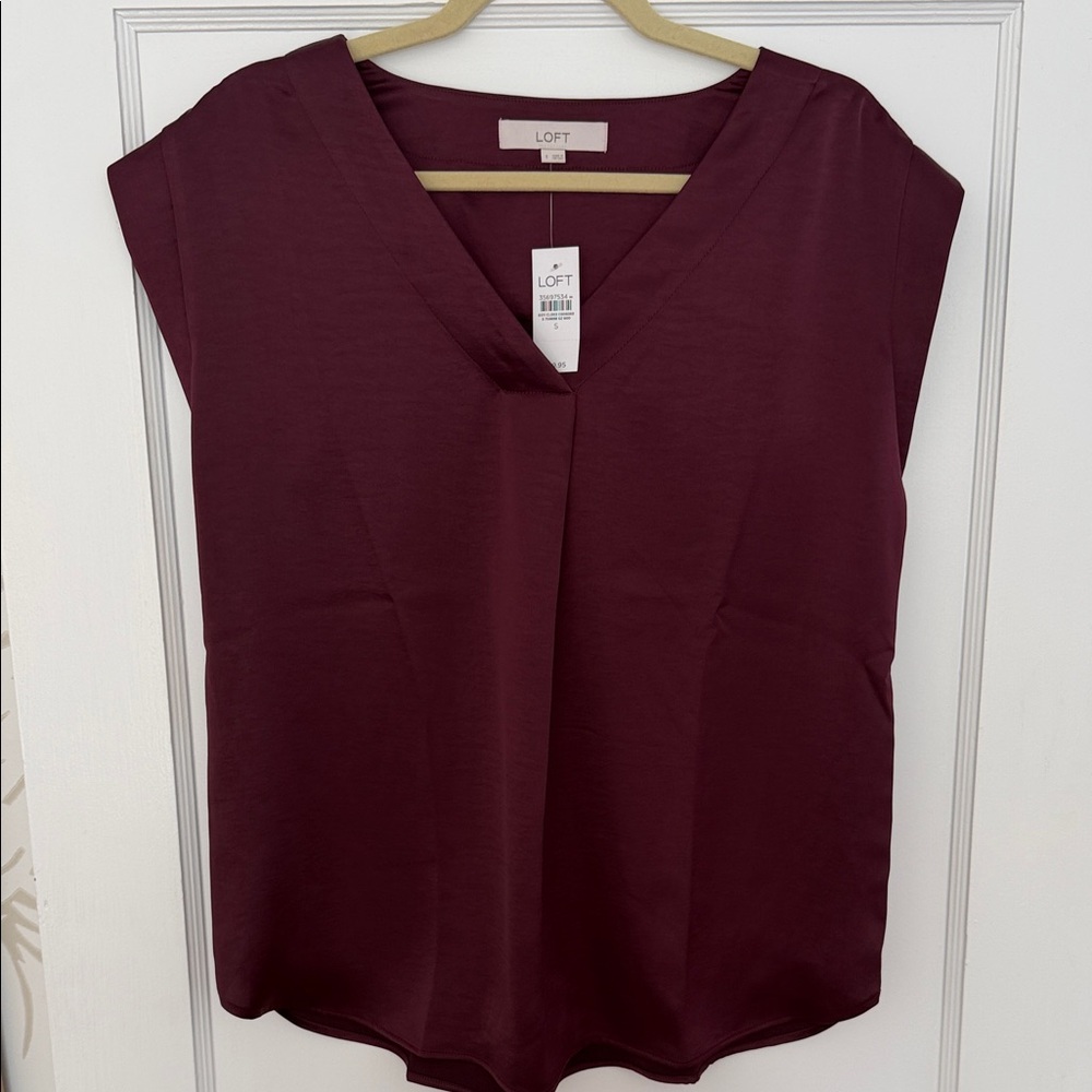 NWT*LOFT Deep Burgundy Blouse
